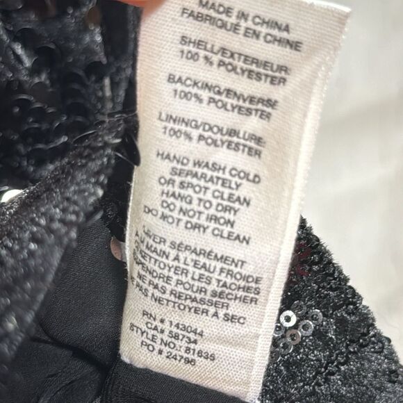 Avec Les Filles Black Sequin Button Up Jacket Shacket 3X Holiday Glam Night Out - Picture 11 of 14